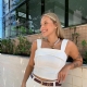 CROPPED COTTON DET BUSTO